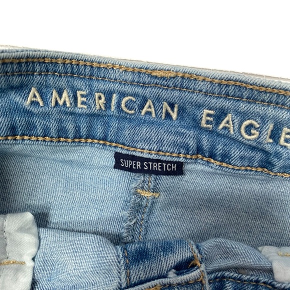 Lot of 2 American Eagle Dark Stretch Jean Shorts Light Denim A-line Mini Skirt 4 - Picture 8 of 11